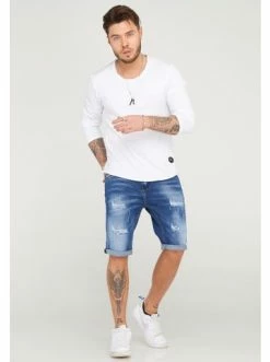 Großhandel 🤩 Hosen Behype 👖 Jeans-Shorts YOUNAS In Blau Günstig Kaufen 🌟 -Behype Verkäufe behype jeans shorts younas in blau 1