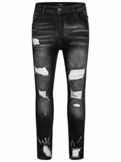 Schlussverkauf 🔔 Behype 👖 Jeanshose Dino In Schwarz Günstig Kaufen 😍