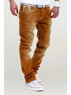 Bestpreis 😀 Behype 👖 Jeanshose Stitch In Braun Günstig Kaufen 🧨