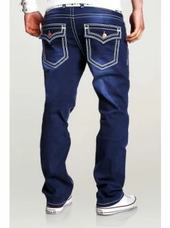 Aktion 🛒 Behype 👖 Jeanshose Stitch In Dunkelblau Günstig Kaufen ⌛ -Behype Verkäufe behype jeanshose stitch in dunkelblau 2