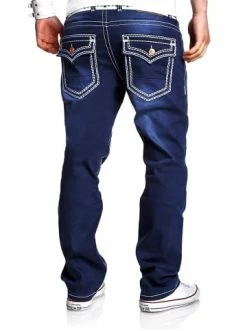 Aktion 🛒 Behype 👖 Jeanshose Stitch In Dunkelblau Günstig Kaufen ⌛ -Behype Verkäufe behype jeanshose stitch in dunkelblau 3