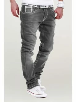 Besorgen ❤️ Behype 👖 Jeanshose Stitch In Grau Günstig Kaufen 🔔