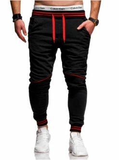 Neu 🛒 Hosen Behype Jogginghose STRIPE In Schwarz-rot Günstig Kaufen 👏