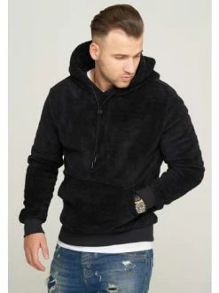 Schlussverkauf 👍 Sweatshirts & Sweatjacken Behype Kapuzenpullover - BHCAEN TEDDY In Schwarz Günstig Kaufen 🎁 -Behype Verkäufe behype kapuzenpullover bhcaen teddy in schwarz 3