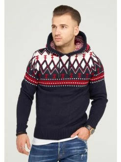 Billig ✔️ Pullover & Cardigans Behype Kapuzenpullover BHCHRIS In Navy Günstig Kaufen ❤️