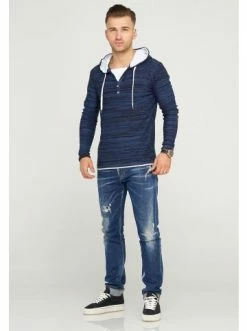 Schlussverkauf 🌟 Sweat & Fleece Behype Kapuzensweatshirt JOSHA In Indigo Günstig Kaufen ⌛ -Behype Verkäufe behype kapuzensweatshirt josha in indigo 2