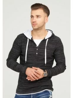 Billig ❤️ Sweat & Fleece Behype Kapuzensweatshirt JOSHA In Schwarz Günstig Kaufen 😍 -Behype Verkäufe behype kapuzensweatshirt josha in schwarz 2