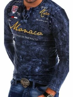 Coupon ❤️ Shirts & Longsleeves Behype Langarmshirt MONACO In Blau Günstig Kaufen 😍