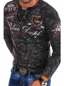 Beste Bewertungen von 🔥 Shirts & Longsleeves Behype Langarmshirt VT-Blue In Schwarz Günstig Kaufen ❤️