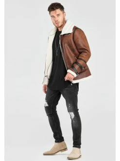 Rabatt 💯 Jacken & Mäntel Behype Lederimitatjacke MJBJARNE In Braun Günstig Kaufen 😍 -Behype Verkäufe behype lederimitatjacke mjbjarne in braun 2