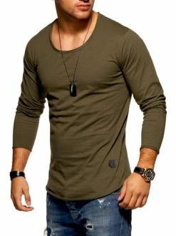 Brandneu 🛒 Shirts & Longsleeves Behype Longsleeve Dust L/S In Khaki Günstig Kaufen 🧨