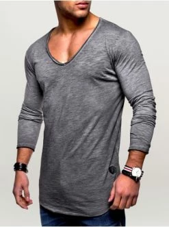 Billig 😉 Shirts & Longsleeves Behype Longsleeve NUKE L/S In Dunkelgrau Günstig Kaufen ✨