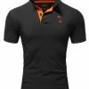 Bestpreis 🌟 Shirts & Longsleeves Behype Poloshirt CAROY In Schwarz-Orange Günstig Kaufen 😀