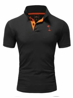 Bestpreis 🌟 Shirts & Longsleeves Behype Poloshirt CAROY In Schwarz-Orange Günstig Kaufen 😀