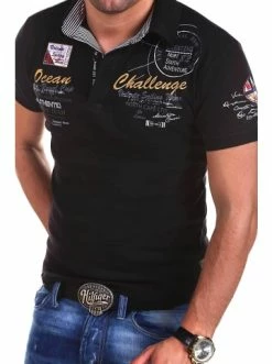 Schlussverkauf ⌛ Shirts & Longsleeves Behype Poloshirt CHALLENGE In Schwarz Günstig Kaufen ⌛