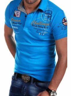 Blitzangebot 🔥 Shirts & Longsleeves Behype Poloshirt CHALLENGE In Türkis Günstig Kaufen 🛒