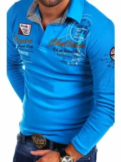 Brandneu 👍 Shirts & Longsleeves Behype Poloshirt CHALLENGE L/S In Türkis Günstig Kaufen 🔔