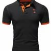 Coupon 🛒 Shirts & Longsleeves Behype Poloshirt EDIN In Schwarz-Orange Günstig Kaufen 🧨