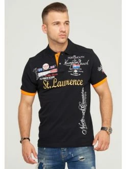 Budget 👍 Shirts & Longsleeves Behype Poloshirt LANAY In Schwarz-Orange Günstig Kaufen 🥰