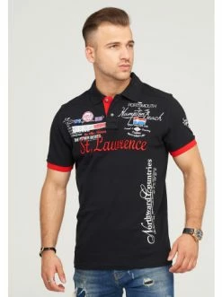 Besorgen 🎁 Shirts & Longsleeves Behype Poloshirt LANAY In Schwarz-Rot Günstig Kaufen 🤩