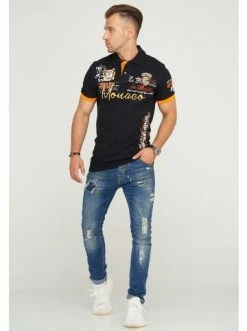 Top 10 😍 Shirts & Longsleeves Behype Poloshirt MONACO In Schwarz-Orange Günstig Kaufen 🥰