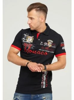 Bestpreis 🧨 Shirts & Longsleeves Behype Poloshirt MONACO In Schwarz-Rot Günstig Kaufen 🛒 -Behype Verkäufe behype poloshirt monaco in schwarz rot 2
