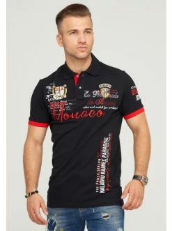 Bestpreis 🧨 Shirts & Longsleeves Behype Poloshirt MONACO In Schwarz-Rot Günstig Kaufen 🛒