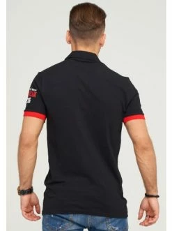Bestpreis 🧨 Shirts & Longsleeves Behype Poloshirt MONACO In Schwarz-Rot Günstig Kaufen 🛒 -Behype Verkäufe behype poloshirt monaco in schwarz rot 3