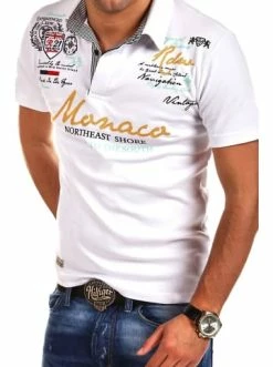Blitzangebot 👏 Shirts & Longsleeves Behype Poloshirt MONACO In Weiß Günstig Kaufen ✨