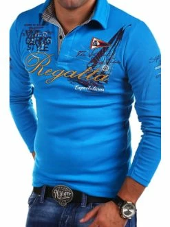 Großhandel ✔️ Shirts & Longsleeves Behype Poloshirt REGATTA In Türkis Günstig Kaufen 🥰