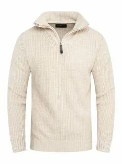 Am billigsten 🧨 Pullover & Cardigans Behype Pullover MKZIP78 In Beige Günstig Kaufen 🎁