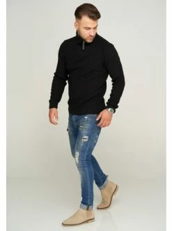 Budget 🔔 Pullover & Cardigans Behype Pullover MKZIP78 In Schwarz Günstig Kaufen ✔️ -Behype Verkäufe behype pullover mkzip78 in schwarz 3
