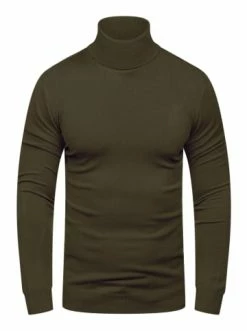 Angebote 🛒 Pullover & Cardigans Behype Rollkragenpullover TIBERIUS In Khaki Günstig Kaufen ⌛