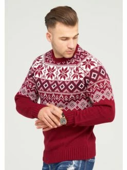 Angebote 🧨 Pullover & Cardigans Behype Strickpullover MPSNOW In Bordeaux Günstig Kaufen 😍 -Behype Verkäufe behype strickpullover mpsnow in bordeaux 2