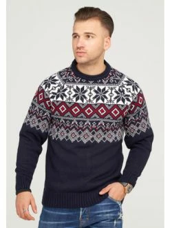 Budget 🧨 Pullover & Cardigans Behype Strickpullover MPSNOW In Navy Günstig Kaufen 🤩