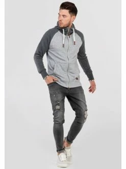 Angebote 🔥 Sweat & Fleece Behype Sweatjacke HENRAY In Grau Günstig Kaufen 🎉 -Behype Verkäufe behype sweatjacke henray in grau 3