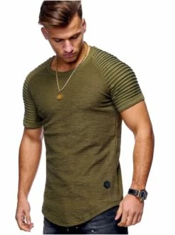 Am billigsten 🔥 Shirts & Longsleeves Behype T-Shirt ARNOLD In Khaki Günstig Kaufen 🎁