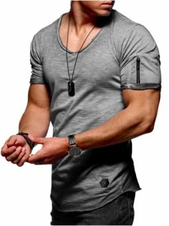 Auslauf 😀 Shirts & Longsleeves Behype T-Shirt MERTY In Dunkelgrau Günstig Kaufen ⭐