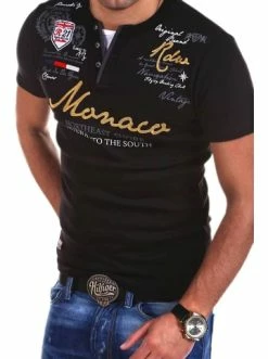 Am billigsten 😍 Shirts & Longsleeves Behype T-Shirt MONACO In Schwarz Günstig Kaufen 🥰