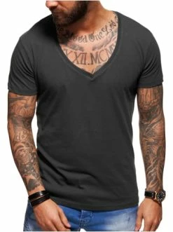 Bestes Angebot 🤩 Shirts & Longsleeves Behype T-Shirt VIC In Dunkelgrau Günstig Kaufen 🛒